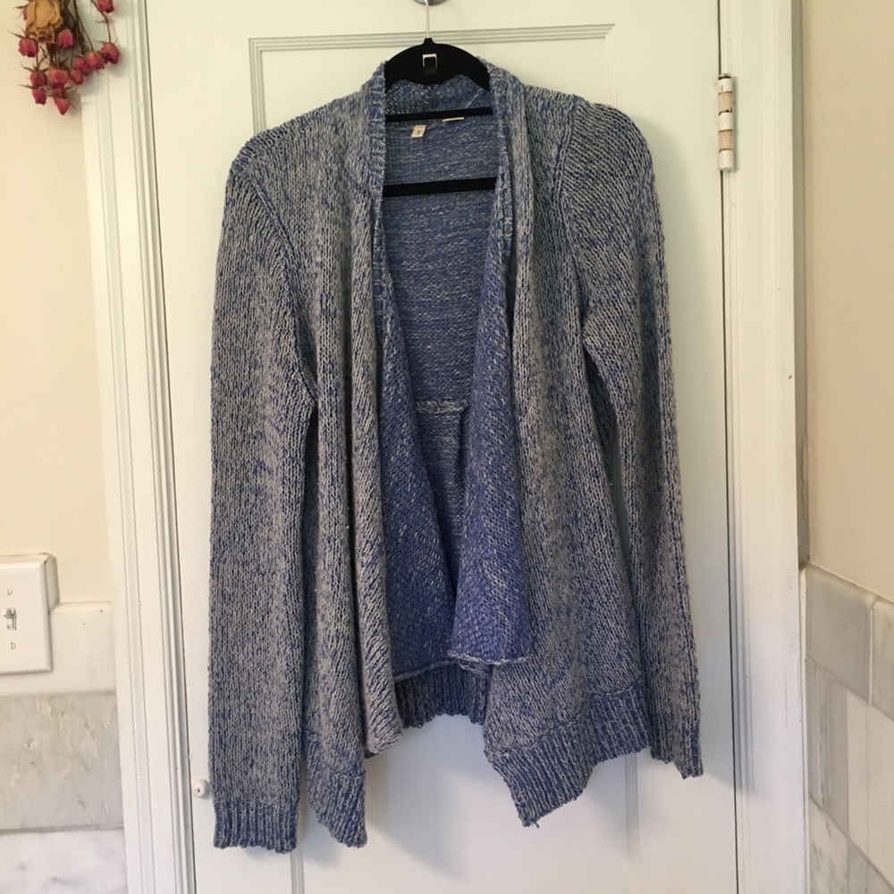 Anthro open drape cardi- so cool, knit with ribbon